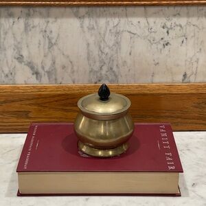 Vintage Brass Jar with Lid, Mid-Century Container,Handmade Lidded Vessel